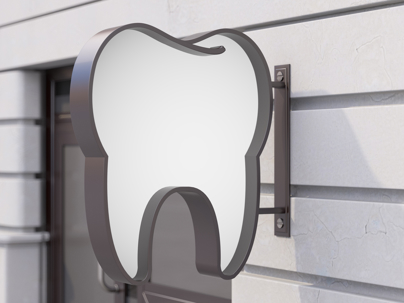 Tooth Shape Dentist Sign