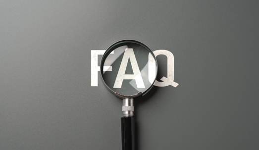 FAQ and magnifying glass