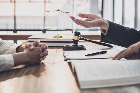 lawyer consulting with their client